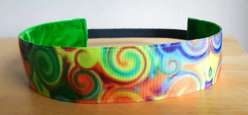 Bright Abstract Swirls Wide Nonslip Headband