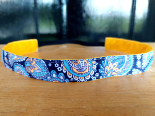 Bohemian Blue Paisley Non-slip Headband