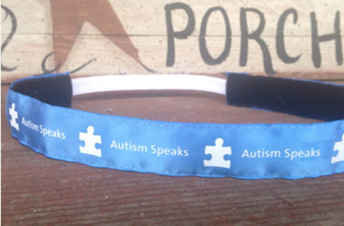 Autism Speaks Blue and White Puzzle Piece Headband
