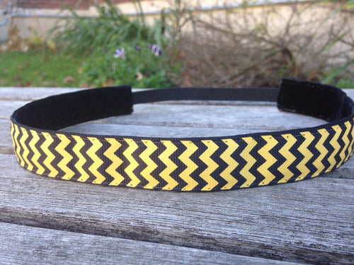 Black and Yellow Chevron Print Headband