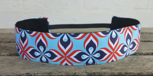 Blue, Red and Navy Flower- Wide Style