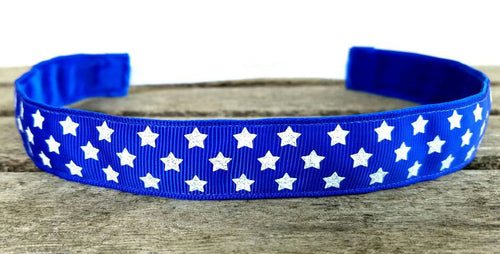 Blue and White Sparkle Stars Nonslip Headband