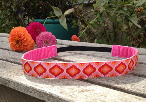Blush Lantern Orange on Light Pink Headband